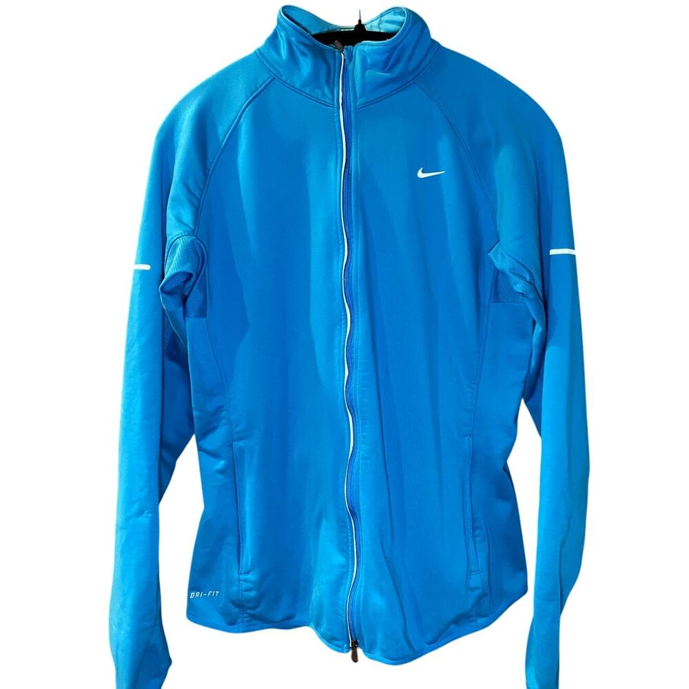 Nike Women's Blue Dri-FIT Full Zip Jacket - Size Large